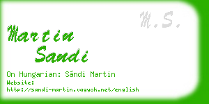 martin sandi business card
