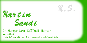 martin sandi business card